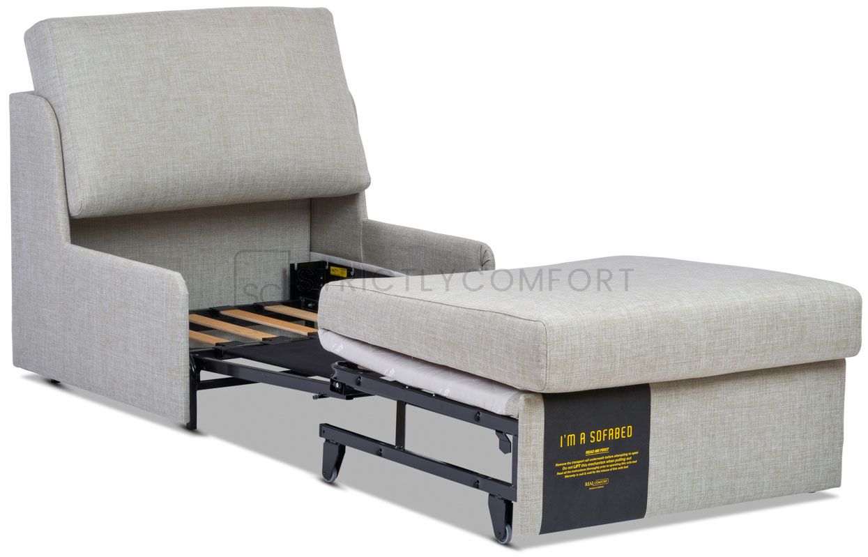 roma single sofa bed in fabric