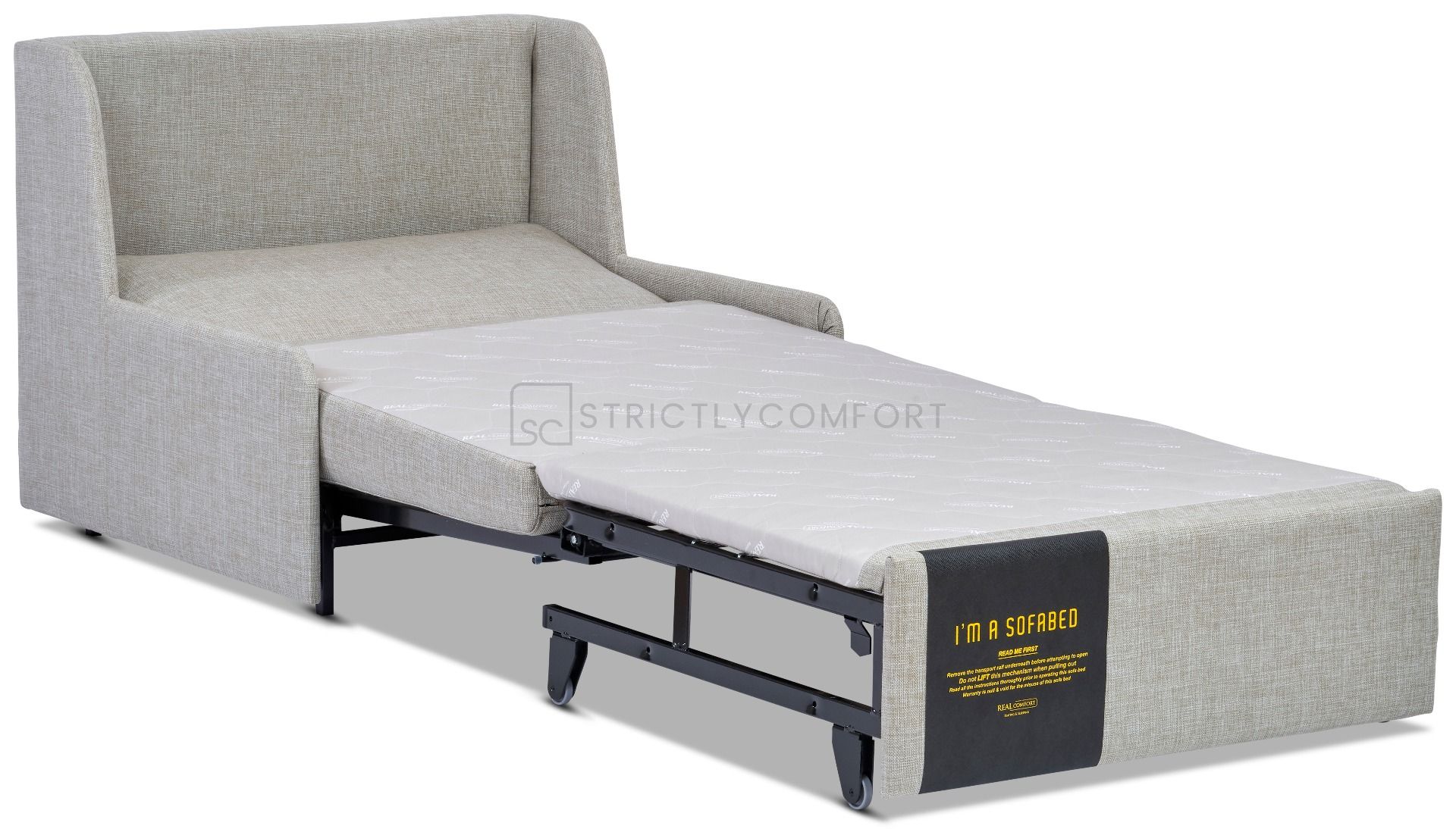 roma single sofa bed in fabric