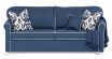 Carmen Queen sofa bed upholstered in Varwick Vegas Navy blue fabric with white piping