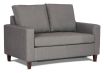 Davinci single 2 seater sofa bed featuring Wortley Zane Mercury charcoal texture fabric.