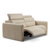 Stressless Emily 2 Seater Reclining Sofa upholstered in Paloma Fog leather and featuring Oak Wood Arms
