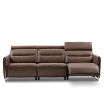Stressless Emily Reclining Sofa Featuring Paloma Chestnut Leather and Adjustable Headrest
