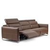 Stressless Emily Reclining Sofa Featuring Paloma Chestnut Leather and In-built Leg Support