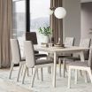Stressless Rosemary Dining Chairs with Low Back, D100 legs in Calido Brown and White Wash timber