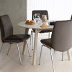 Stressless Chilli Large Dining Chair with Low Back and D300 Legs in Rose Mole fabric and Matte Chrome metal