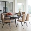 Stressless Laurel Medium Dining Chair with Low Back and D300 Legs in Calido Beige fabric and Matte Black metal