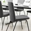 Stressless Laurel Medium Dining Chair with Low Back and D300 Legs in Calido Dark Grey fabric and Matte Black metal