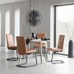 Stressless Chilli Medium Dining Chair with Low Back and D400 Legs in Paloma Copper leather and Matte Black metal