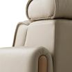 Stressless Emily Reclining Sofa in Cori Fog leather and with Oak Wood Arms