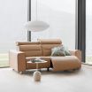 Stressless Emily 2 Seater Sofa featuring Wide Arms upholstered in Paloma Almond Leather