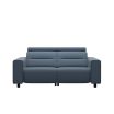 Stressless Emily 2 Seater Sofa featuring Wide Arms upholstered in Paloma Sparrow Blue Leather