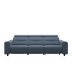 Stressless Emily Reclining Sofa 3 Seater upholstered in Paloma Sparrow Blue Leather featuring Wide Arms