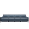 Stressless Emily 4 seater Sofa with Metal Arms in Paloma Sparrow Blue Leather