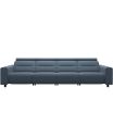 Stressless Emily Reclining Sofa 4 Seater in Paloma Sparrow Blue Leather with Wide Arms