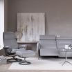 Stressless Emily Reclining Sofa in Cori Silver Leather with Matching View Recliner