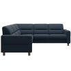 Stressless Fiona Modular Sofa in Paloma Oxford Blue Leather featuring Upholstered Arms and Walnut Legs