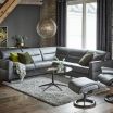 Stressless Fiona Modular Sofa in Paloma Rock Leather featuring Upholstered Arms