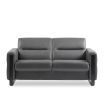 Stressless Fiona Sofa in Paloma Rock Leather featuring Matte Black Metal finish on the arms