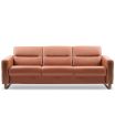 Stressless Fiona 3 Seater Sofa in Paloma New Cognac Leather with Walnut Wood Finish on the Arms