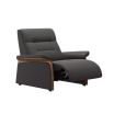 Stressless Mary Recliner Chair in Paloma Rock Leather, featuring Teak Wood Arm Finish