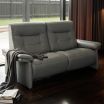 Stressless Mary Reclining Sofa 2 Seater in Paloma Neutral Grey Leather featuring Electric Footrest