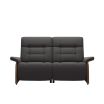 Stressless Mary Reclining Sofa 2 Seater in Paloma Rock Leather with Teak Wood Finish
