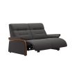 Stressless Mary 2 Seater Reclining Sofa in Paloma Rock Leather with Teak Wood Finish