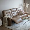 Stressless Mary Reclining Sofa, 3 Seater in Paloma Funghi Leather featuring Extendable Footrest