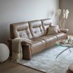 Stressless Mary Reclining Sofa, 3 Seater in Paloma Funghi Leather featuring Adjustable Headrest