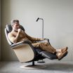 Stressless Sam Recliner with Disc Base and Timber Panels