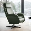 Stressless Sam Recliner in Paloma Shadow Green leather with Sirius Base