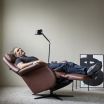 Stressless Sam Recliner with Sirius Base and Leather Panels on the Arms