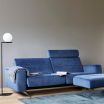 Stressless Stella 2.5 Seater Sofa featuring Rose Blue fabric