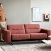 Stressless Stella 2 Seater Sofa featuring Linden Burgundy Fabric