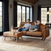 Stressless Stella 2.5 Seater Sofa featuring Wooden Panels in Arms