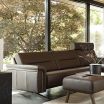 Stressless Stella 3 Seater Sofa featuring Paloma Chestnut Leather and Walnut Wood Arms
