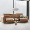 Stressless Emily Reclining Sofa 3 Seater in Paloma Almond Leather with Wide Arms