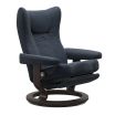 Stressless Wing Recliner Chair with Power Leg and Back Base 
