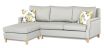 Hampton Modular featuring Warwick Vegas Light Grey fabric with Bronze Antique studs