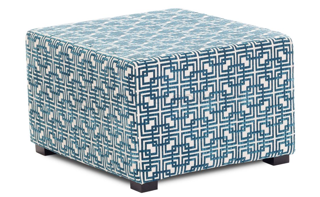Norway Fixed Top Ottoman featuring Warwick fabric