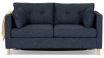 Elwood double sofa bed featuring Warwick Keylargo Navy Blue fabric with Optional buttons