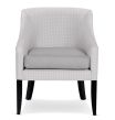 Luna occasional chair featuring Warwick silver and grey fabrics.