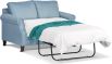Camile 2 seater single size sofa bed upholstered in Warwick Vegas Seafoam