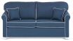 Carmen 2.5 Seater Sofa featuring blue fabric with while piping
