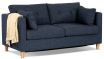 Elwood double sofa bed featuring Warwick Keylargo Navy Blue fabric with Optional buttons
