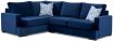 Bahamas modular featuring Warwick Plush Indigo blue soft velvet fabric