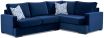 Bahamas modular featuring Warwick Plush Indigo blue soft velvet fabric