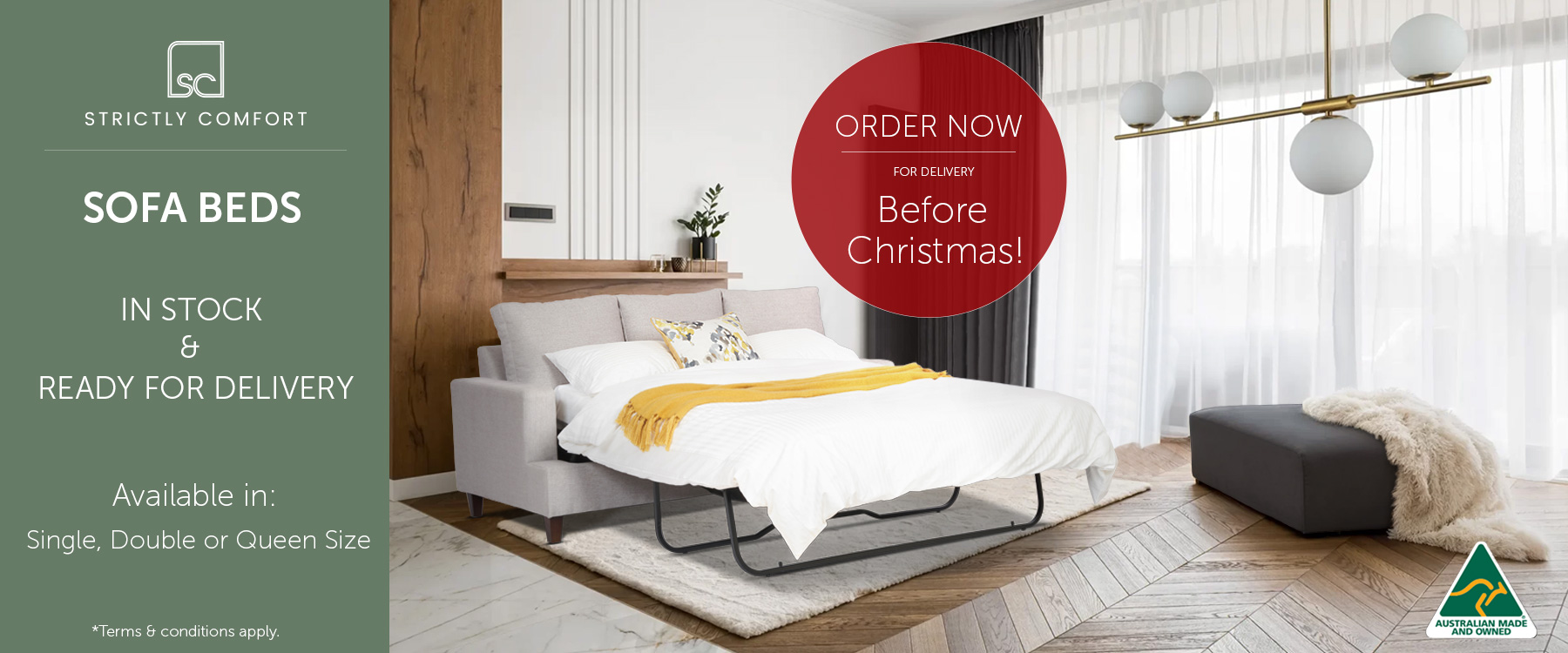 Sofa Beds - In Stock and Ready for delivery before Christmas!