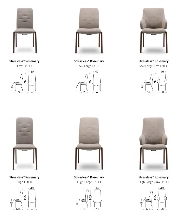 Stressless Dining Chairs Dimensions - D100