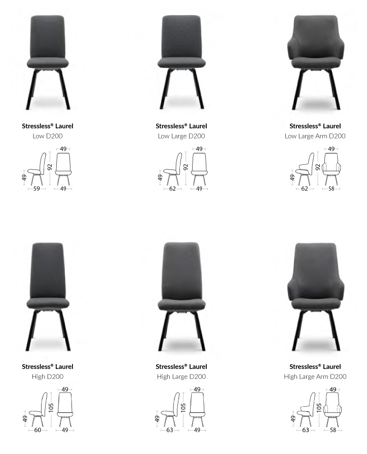 Stressless Dining Chairs Dimensions - D200